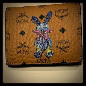 Brown Cognac MCM Bunny Rabbit Wallet